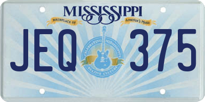 MS license plate JEQ375