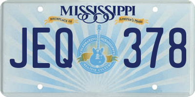 MS license plate JEQ378