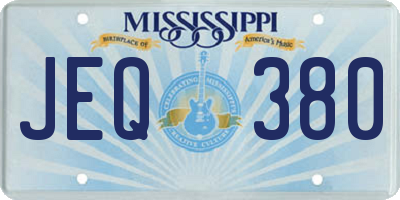 MS license plate JEQ380