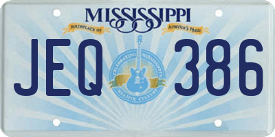 MS license plate JEQ386