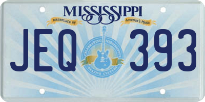 MS license plate JEQ393