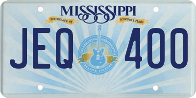 MS license plate JEQ400