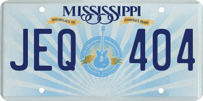 MS license plate JEQ404