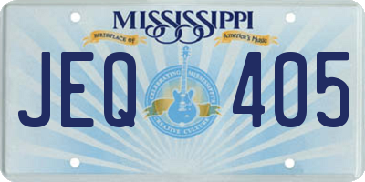 MS license plate JEQ405