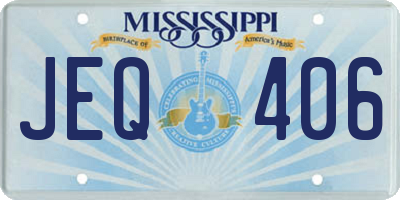 MS license plate JEQ406