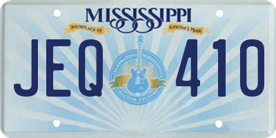 MS license plate JEQ410