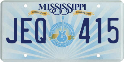 MS license plate JEQ415