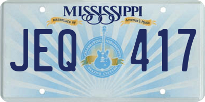 MS license plate JEQ417
