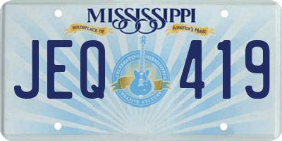 MS license plate JEQ419