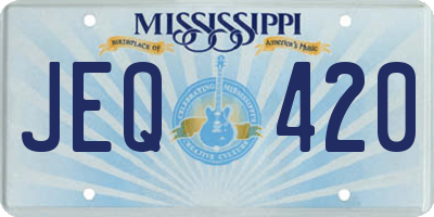 MS license plate JEQ420
