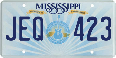 MS license plate JEQ423