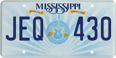 MS license plate JEQ430