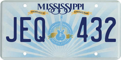 MS license plate JEQ432