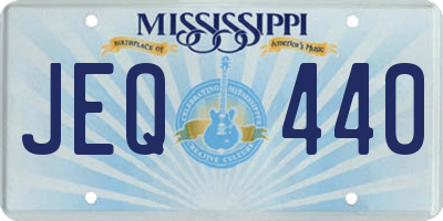 MS license plate JEQ440