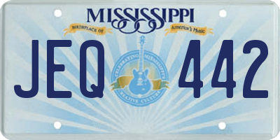 MS license plate JEQ442