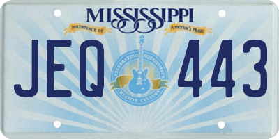 MS license plate JEQ443