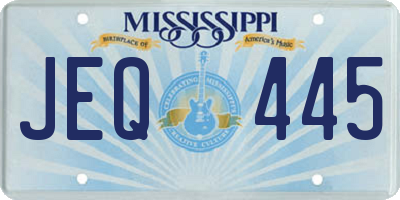 MS license plate JEQ445