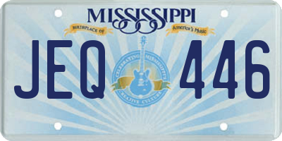 MS license plate JEQ446