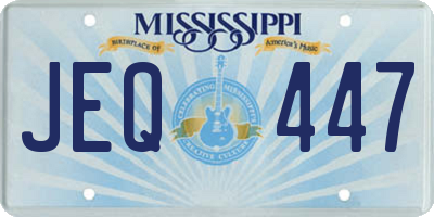 MS license plate JEQ447