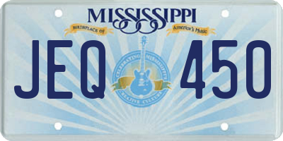 MS license plate JEQ450
