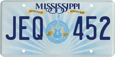 MS license plate JEQ452