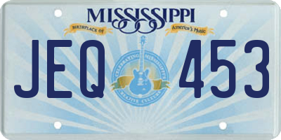 MS license plate JEQ453