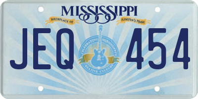MS license plate JEQ454