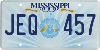MS license plate JEQ457
