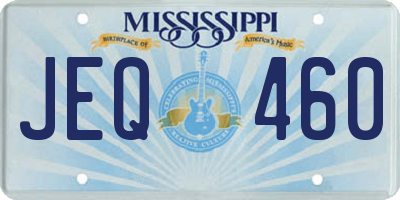 MS license plate JEQ460
