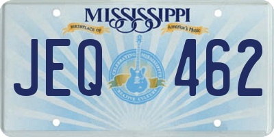 MS license plate JEQ462