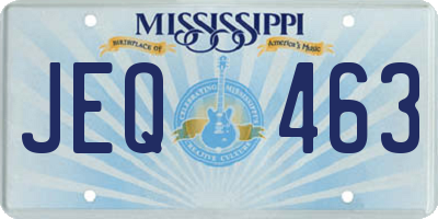MS license plate JEQ463