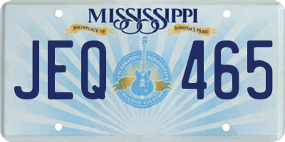 MS license plate JEQ465