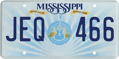 MS license plate JEQ466