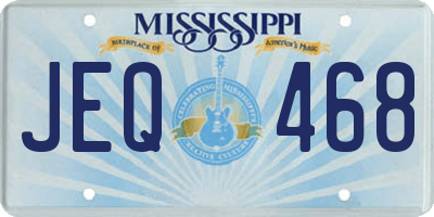 MS license plate JEQ468