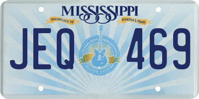 MS license plate JEQ469