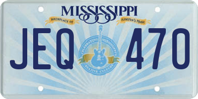 MS license plate JEQ470
