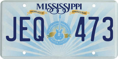 MS license plate JEQ473
