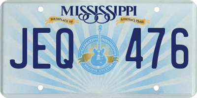 MS license plate JEQ476