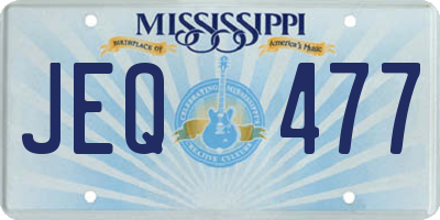 MS license plate JEQ477
