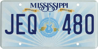 MS license plate JEQ480