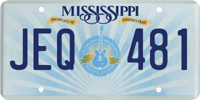 MS license plate JEQ481