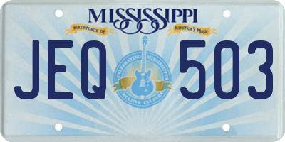 MS license plate JEQ503