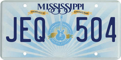 MS license plate JEQ504