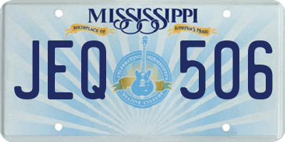 MS license plate JEQ506