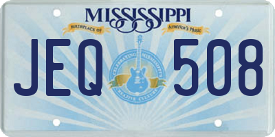 MS license plate JEQ508