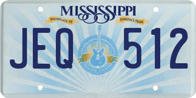 MS license plate JEQ512