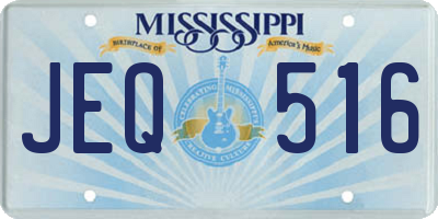 MS license plate JEQ516