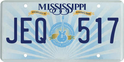 MS license plate JEQ517