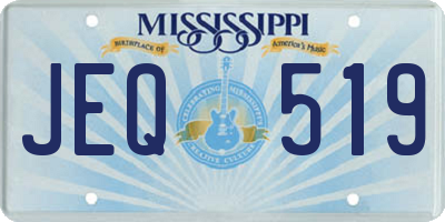 MS license plate JEQ519