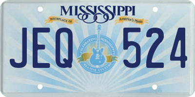 MS license plate JEQ524